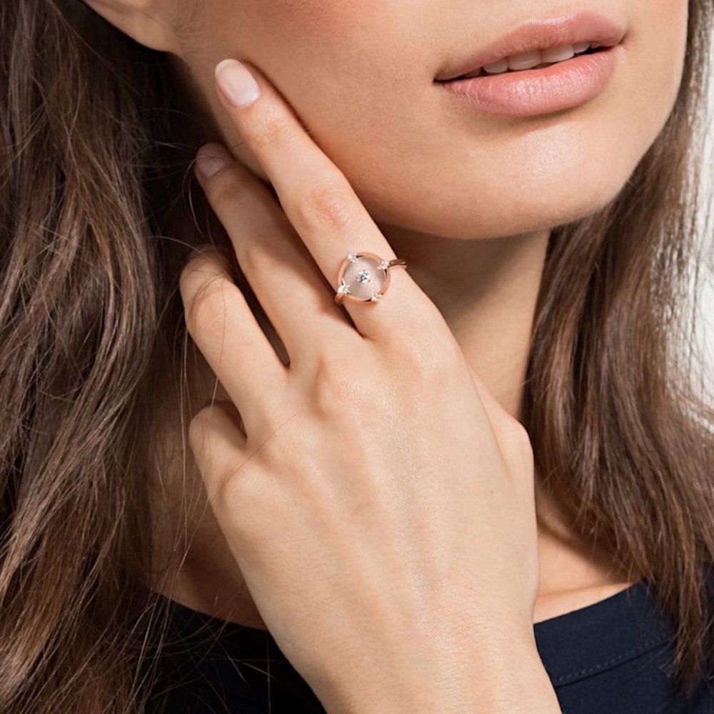 New Swarovski North Motif Rose-gold tone plated ring - Picture 6 of 11